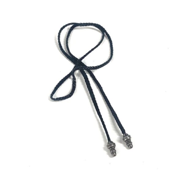 CHROME HEARTS Leather Cord Braid Choker Necklace Leather Black - Picture 1 of 5